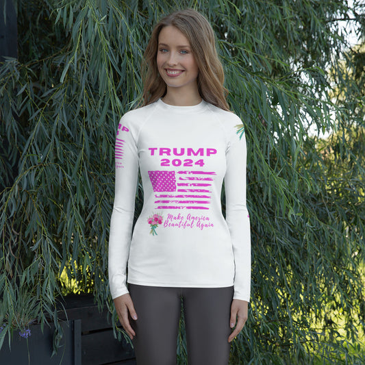 Trump 2024 Pink Women's Rash Guard