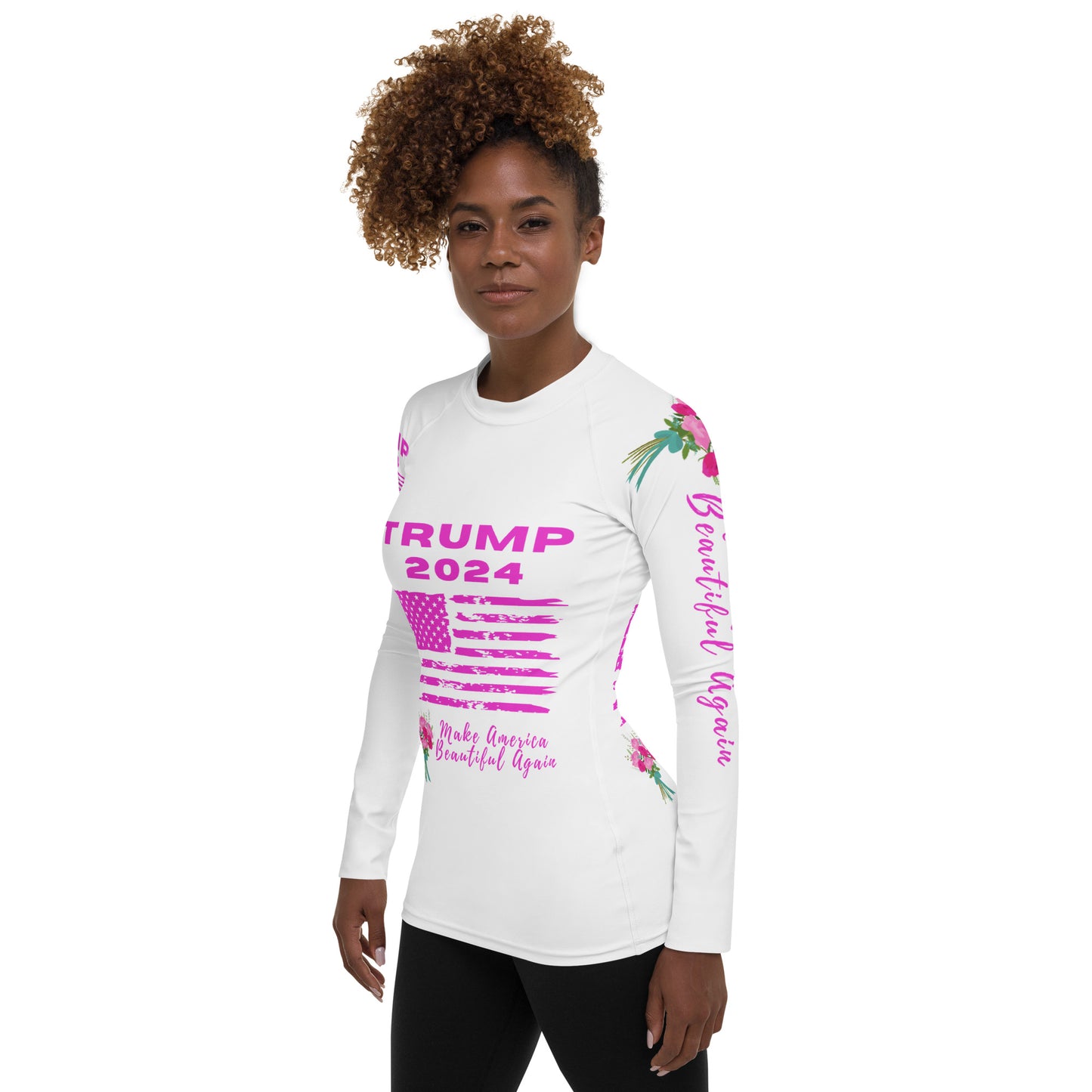 Trump 2024 Pink Women's Rash Guard